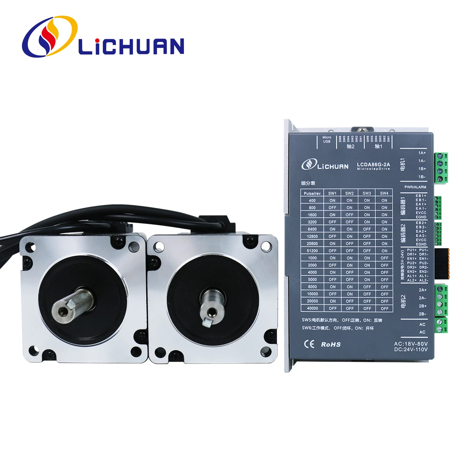 Драйвер шагового двигателя LICHUAN 2-осевой Nema34