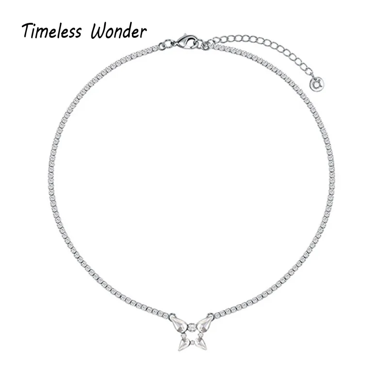 

Timeless Wonder Fancy Zirconia Geo Chains Necklace for Women Jewelry Punk Designer Top Trendy Boho Ins Gothic Gift Korean 5462
