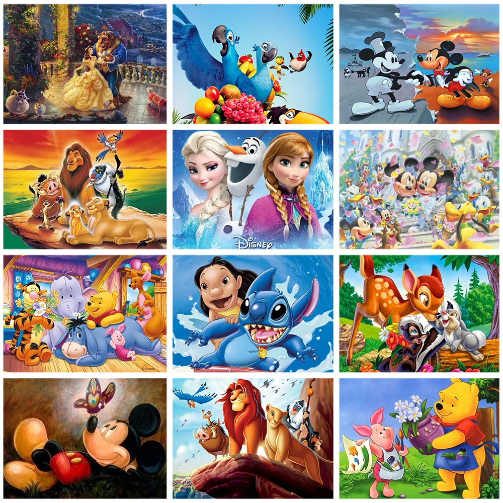 

Алмазная вышивка Disney 5D «сделай сам», мультяшная принцесса, Микки Маус, Винни-Пух, алмазная живопись, круглые бриллиантовые картины, искусств...