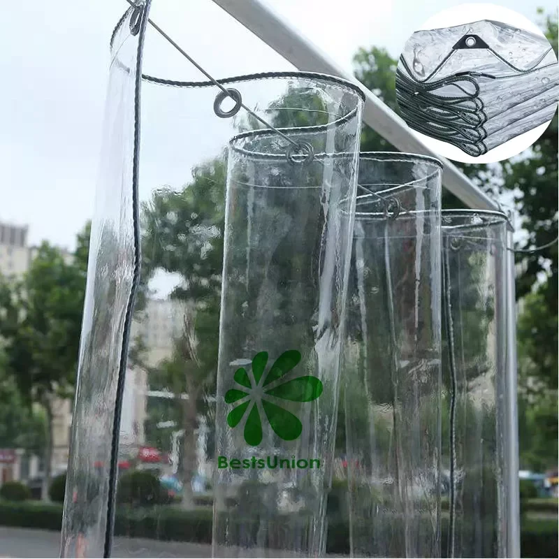 

NEW2023 0.32MM Outdoor Tarpaulin Garden Balcony PVC Rainproof Cloth Door Window Transparent Plastic Cloth Tent Waterproof Tarpau