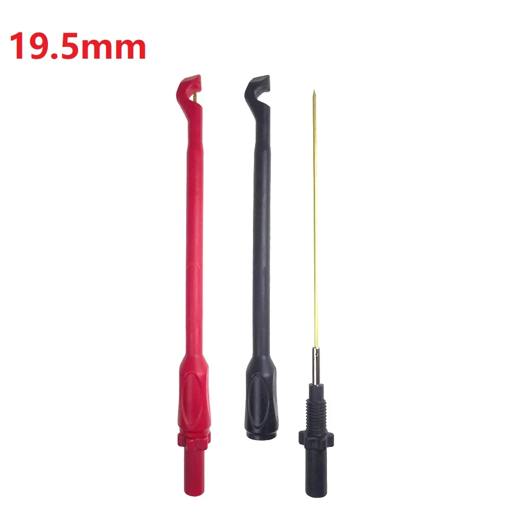 

2pcs Automotive Test Lead Kit Power Probe With 4mm Jack Puncture Probe Multimeter Automotive Test Hook Tool Multimeter Tool