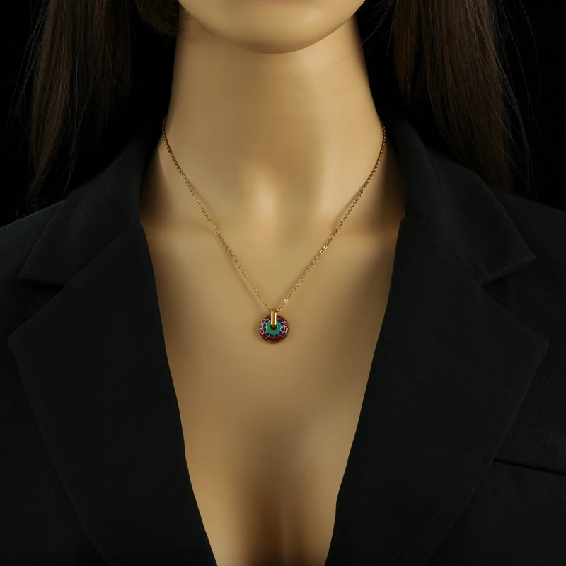 EILIECK 316L Stainless Steel Vintage Flower Necklace Earrings For Women Girl Fashion New Waterproof Jewelry Set Gift Party