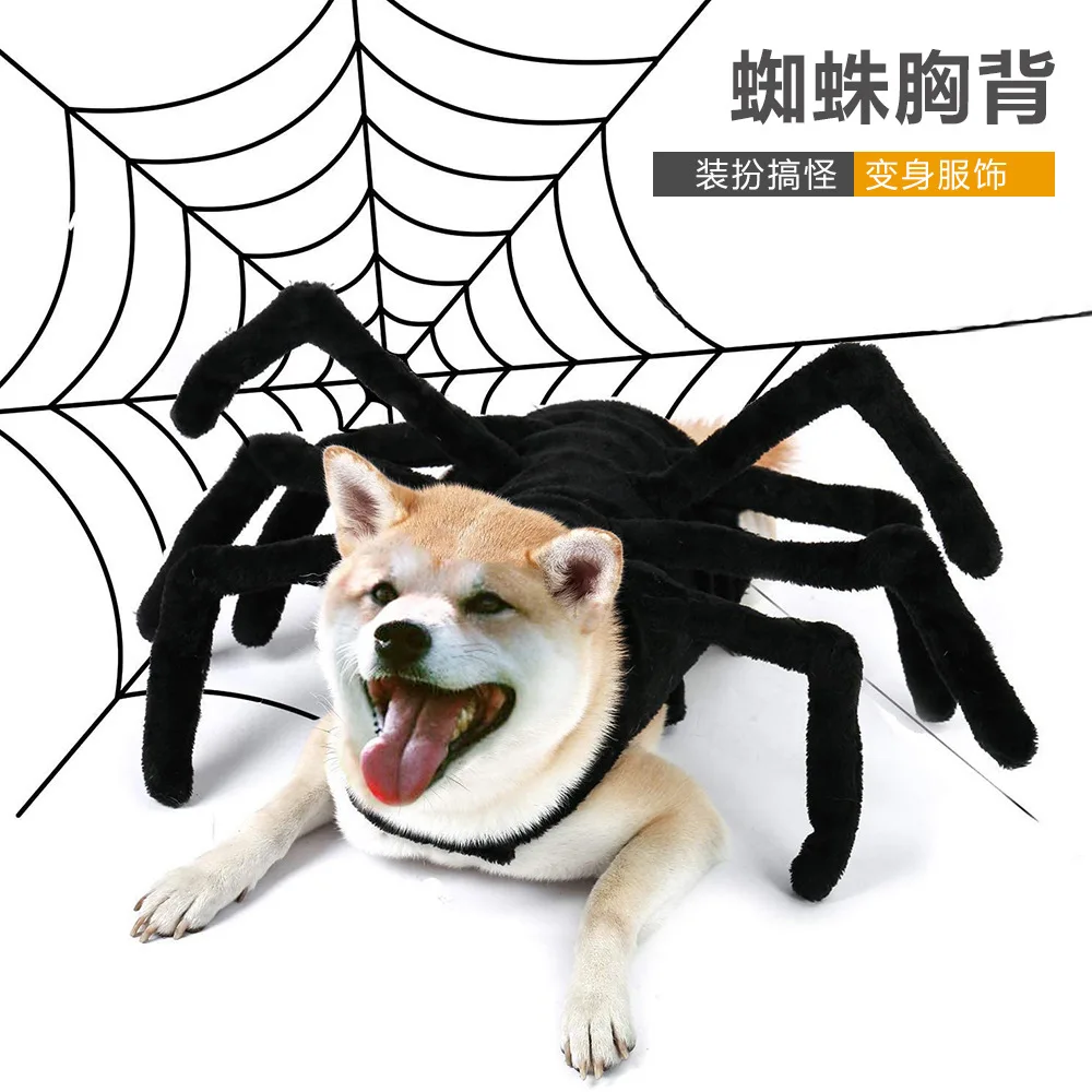 

Pet Halloween funny big spider chest and back adjustable creative cat dog large dog transformation clothing