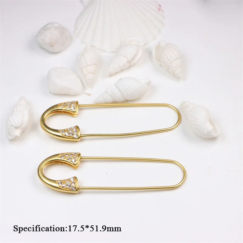 10pcs/Lot Brooch Clip Base Pins 17.5*51.9mm Safety Pins Brooch Settings Blank Base For DIY Jewelry Making Accessories Supplies