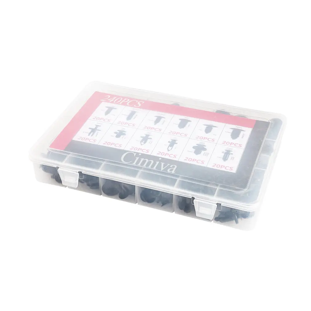 

240 PCS Bumper Fastener Rivet Clips Automotive Furniture Expansion Screws Kit Push Retainer Set Free Fastener Remover