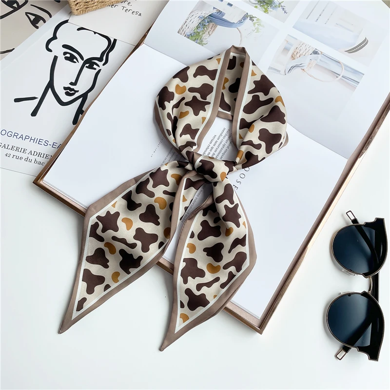 Luxury Print Ribbon Scarf Women Headband Hair Bands Fashion Satin Silk Scrunchie Ladies Scarfs Wrist Wrap Accessories 2022 |