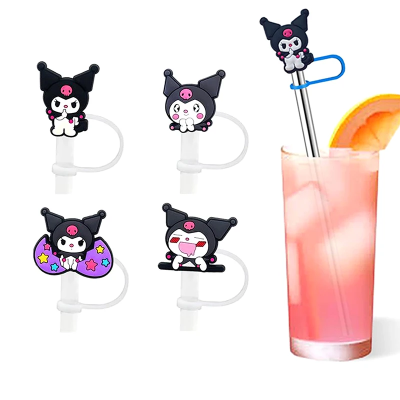 10 мм Sanrio соломенная крышка рукава Hello Kitty Cinnamoroll Милая мультяшная силиконовая