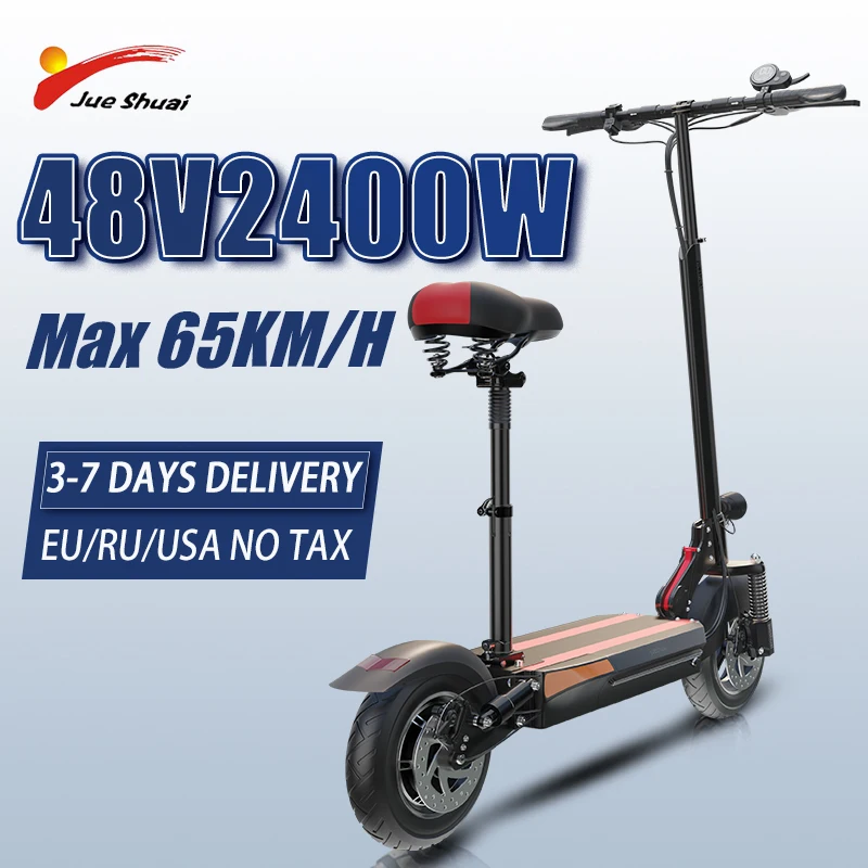 EU USA CA 2400W электрические скутеры взрослых 65 км/ч Быстрый Escooter 18Ah литиевая батарея 10 дюймов большое колесо складной электрический скутер 2 мот...