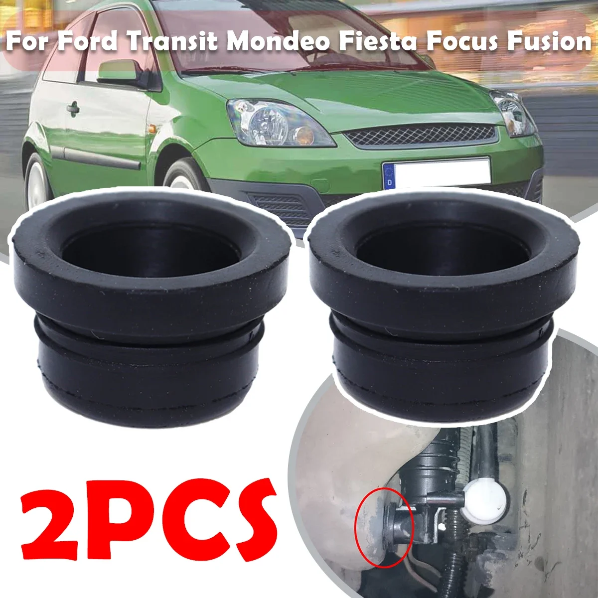 

2 шт., насос омывателя лобового стекла для Ford Transit Mondeo Fiesta Focus Fusion, уплотнение, прокладка резервуара для воды, прокладка, втулка, кронштейн