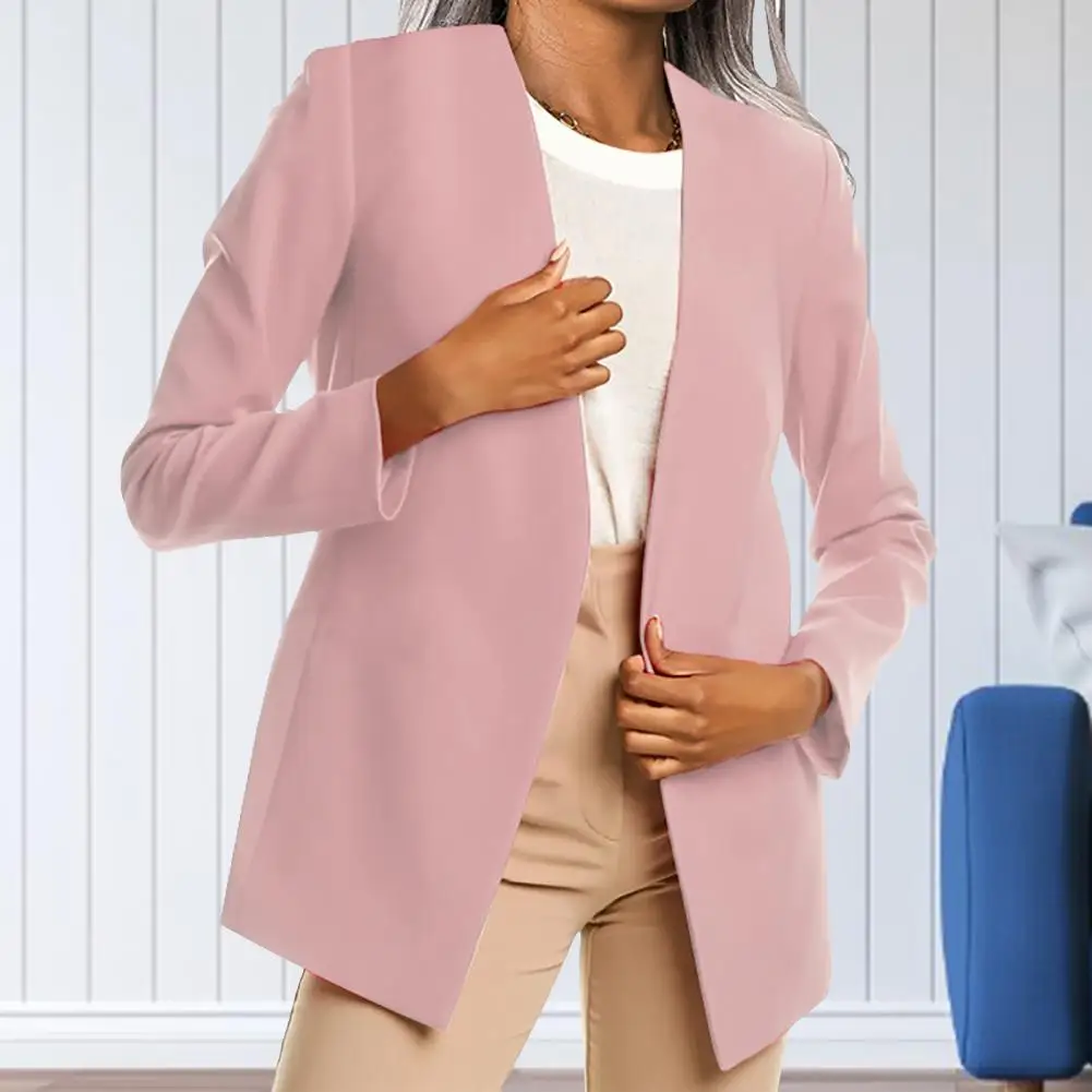 

Windproof Wear-Resistant Women Casual No Button Suit Jacket Outerwear