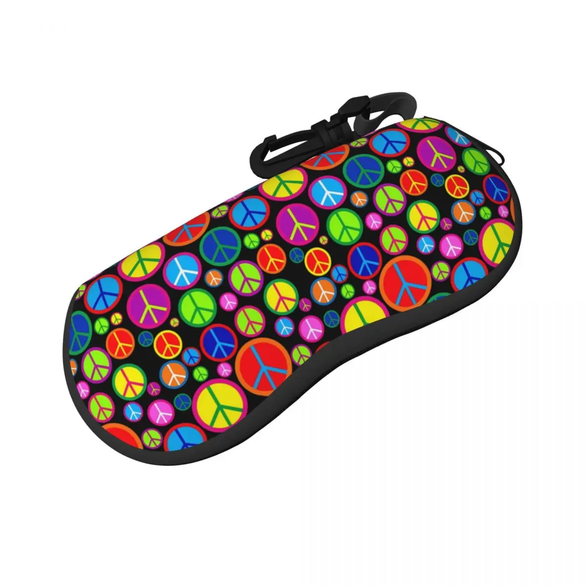 

Peace Symbol Horizontal Glasses Case Peace Symbol Soft Pocket Sunglasses Pouch Men Women Key Chain Eyewear Box