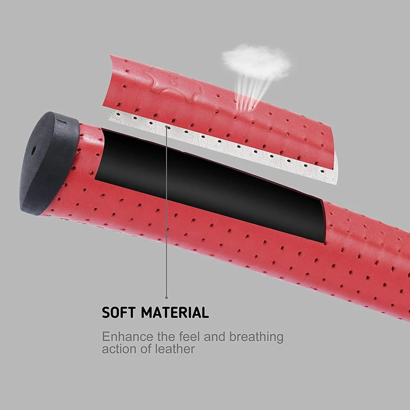 

Оберточная рукоятка для гольфа из чистой кожи ручной работы, стандартные ручки для гольф-клуба, красные ручки-клюшки