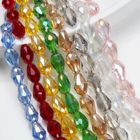 1 strand 8x12mm spacer water drop beads ab shine glass crystal beads bracelets for women accessory beads for jewelry making