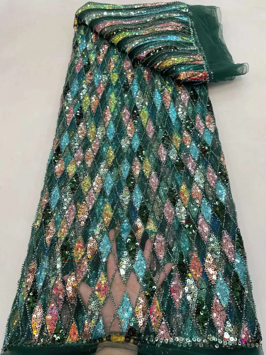 Бусины популярного дизайна вышивка кружева Mulitcolor вышитые бисером французская