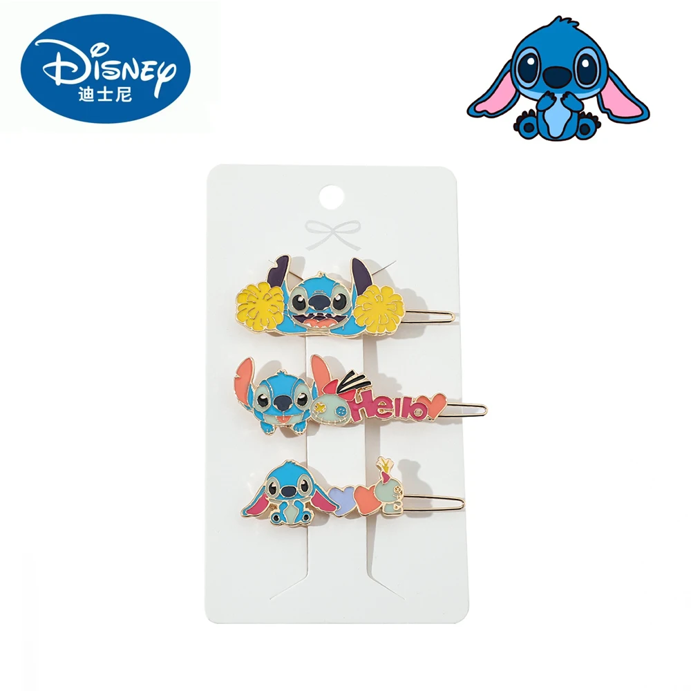 

Disney Stitch Hairpin Children Hair Accessories Cute Girls Headdress Cartoon Word Folder Hairclip Ladies Hair Clip Birthday Gift