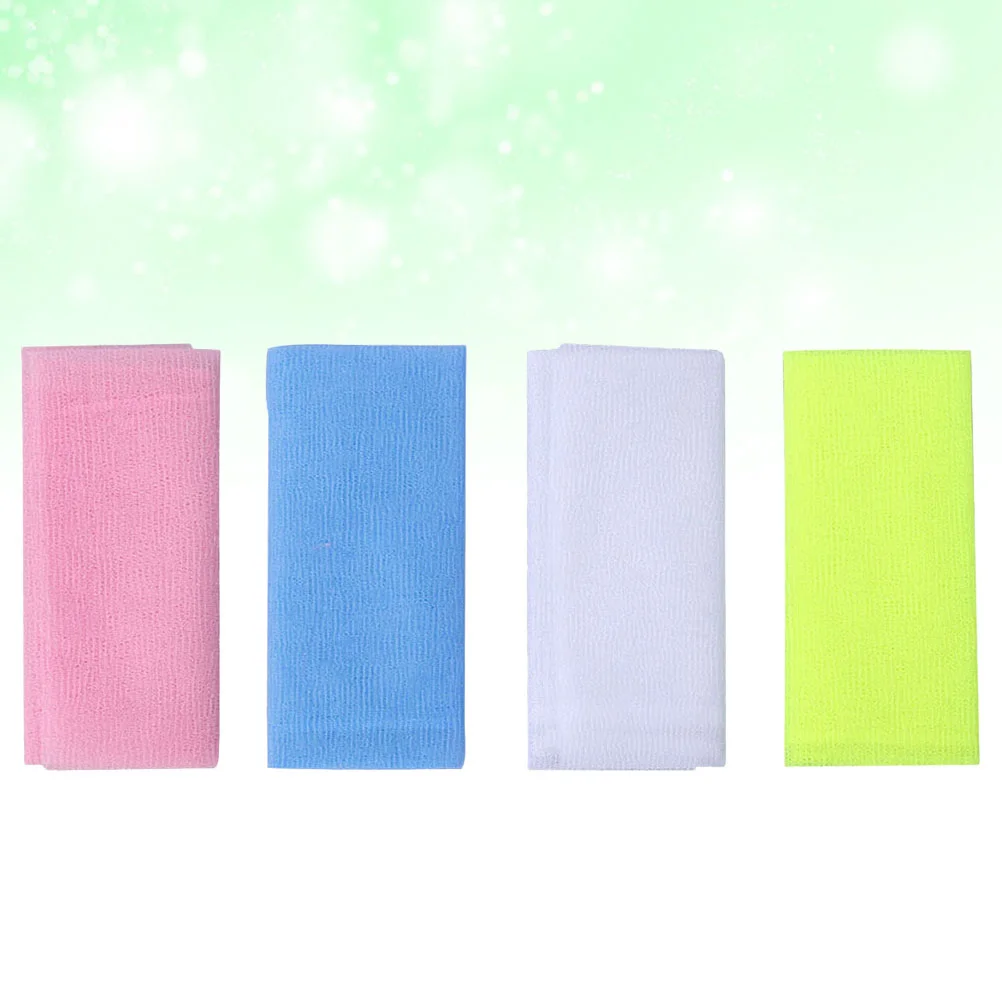 

4pcs Bath Towels Durable Nylon Cleaning Exfoliating Bath Cloth for Men Women