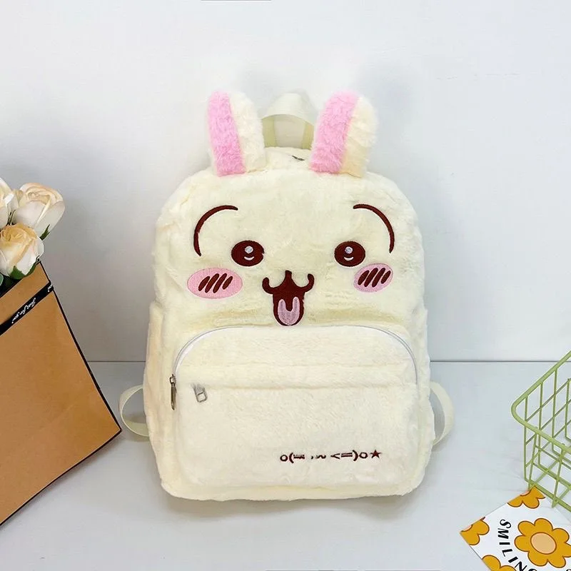 Фото Супермилый рюкзак Chiikawa Hachiware с вышивкой, большой вместимости, в стиле Kawaii Usagi, модный повседневный школьный ранец для студентов, подарок №4