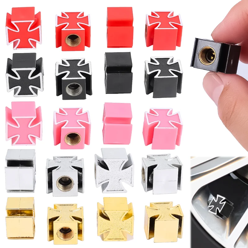 

4Pcs/Set Universal Bicycle Motorbike Car Tire Valve Cap Wheel Dust Covers Valve Stem Caps Cross Style Valve Cap Covers