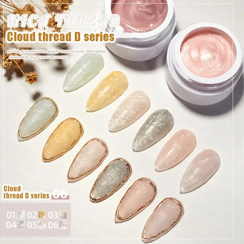 

Thread Pearl Shell Nail Gel Spiral Pearlescent Fine Flash DIY Semi-Permanent UV Drawing Varnishes Gel Nail Glitter Polish TSLM1