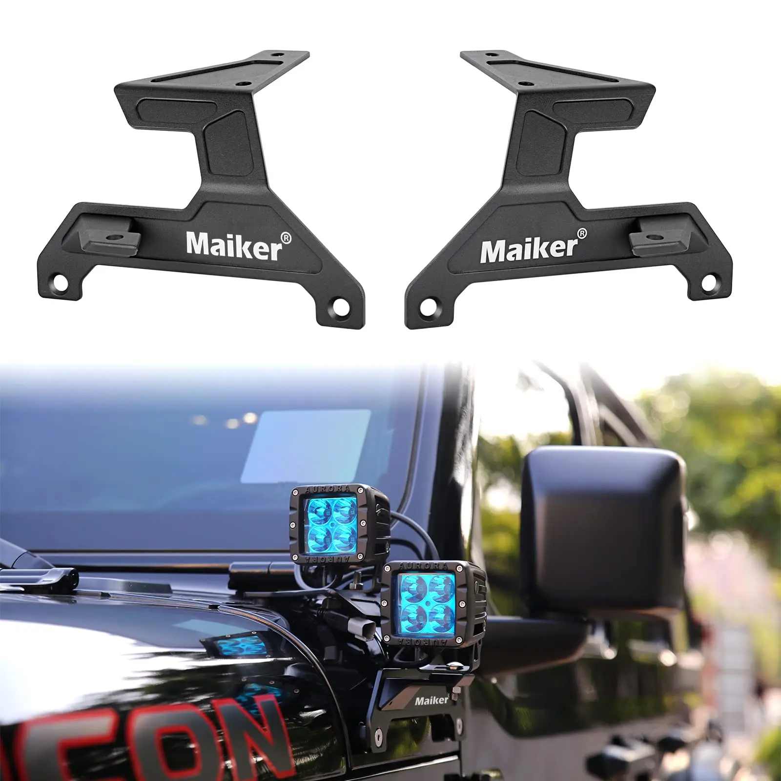 

Монтажные кронштейны для петель лобового стекла A-Pillar для внедорожных противотуманных фар, светодиодный светильник для Jeep Wrangler JL/JLU и Gladiator JT 2018-2024 гг.