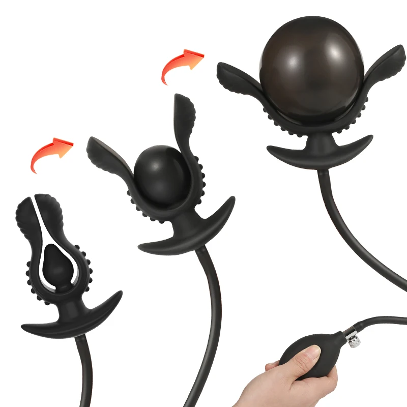 Надувная анальная пробка в форме цветка расширитель ануса анальный