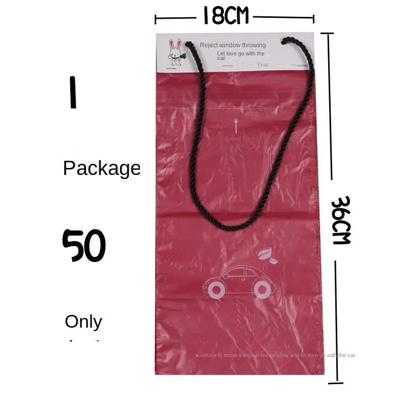 

50pcs-Portable Car Trash Can, Thickened Disposable Foldable Car Garbage Bag