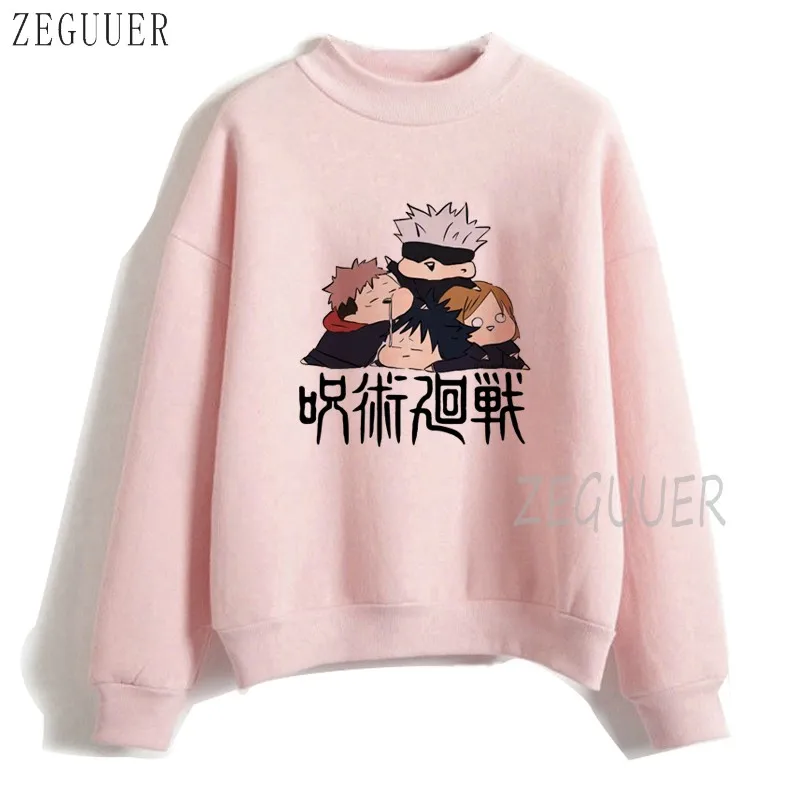 

Jujutsu Kaisen Hoody Kawaii Anime Sweatshirt Woman Oversized Aesthetic Hoodie Womens Winter Female Fashion Pink White Hoodies