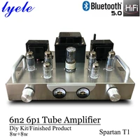 lyele audio 6n2 6p1 vacuum tube amplifier push pull amplifier diy kit class a tube amp 8w8w vu meter bluetooth 5 0 hifi amp