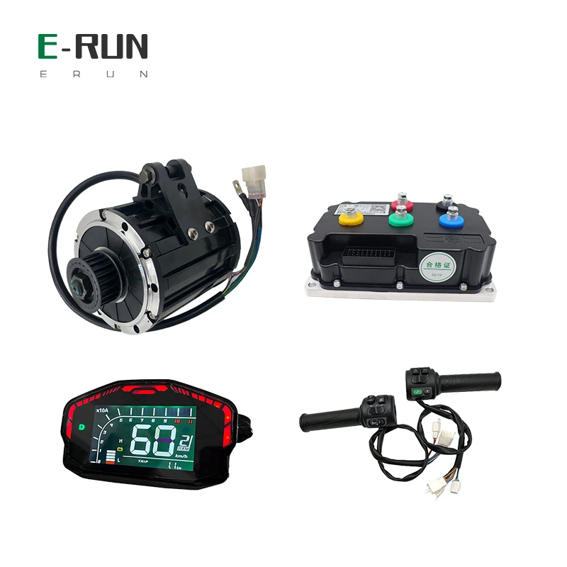 

QS120 2000W 70H 4600RPM Mid Drive Motor ND72300 Controller with DKD LCD Speedometer -T08 Throttle