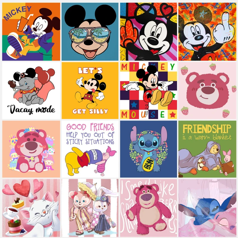 

Алмазная 5D картина «сделай сам» Disney, мультяшная вышивка Микки Маусом, полная Алмазная вышивка, мозаика с милыми животными, ручная работа, по...