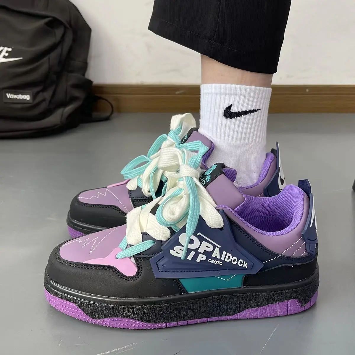 

2023 spring college color contrast board shoes purple casual shoes vintage low-top sneakers