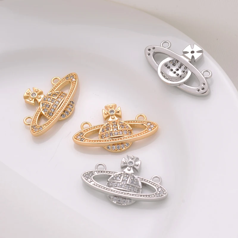 

2PCS 14k Gold Plated Paving Zircon Charm Star Necklace Pendant Charms for Jewelry Making DIY Supplies Handmade Brass Accessories