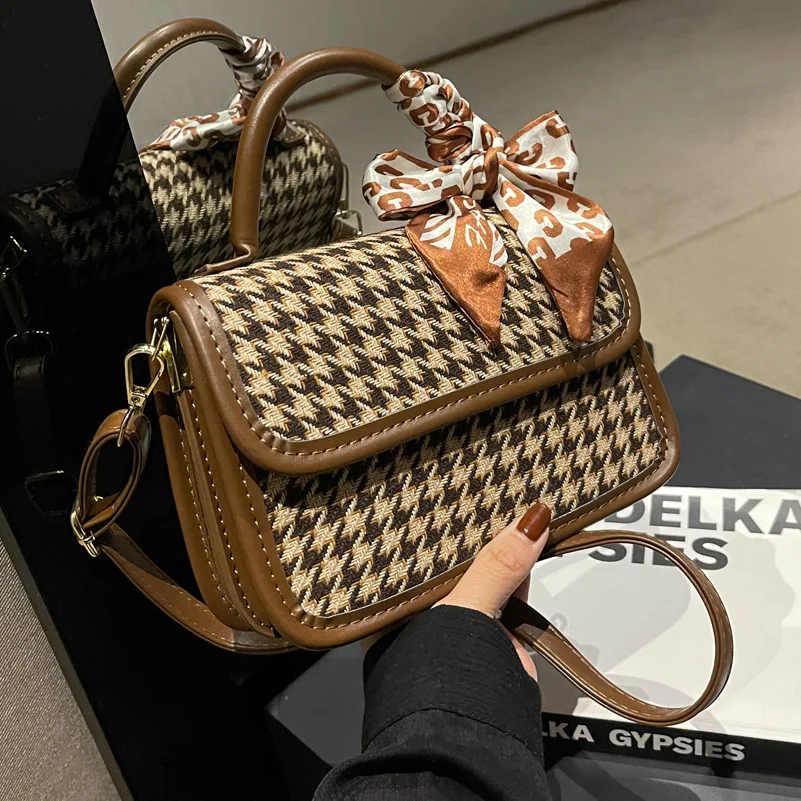 

Retro Messenger Bag Portable Small Square Bag PU Leather Crossbody Bags Women's Branded Trending Shoulder Bag Luxury Handbags
