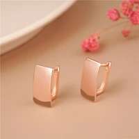 simple luxury fashion square rose gold gold glossy earrings ear clip jewelry for women jewelry gifts