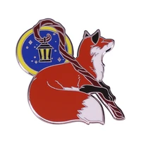 c2517 red fox enamel pin brooch lovely cartoon animal badge fashion jewelry gift