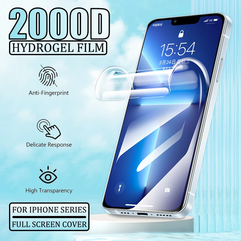 

1PCS Full Cover Hydrogel Film On The For iPhone 13 12 11 Pro Max For iPhone X XS XR XS MAX 6 7 8 Plus 11 12 13 Screen Protector