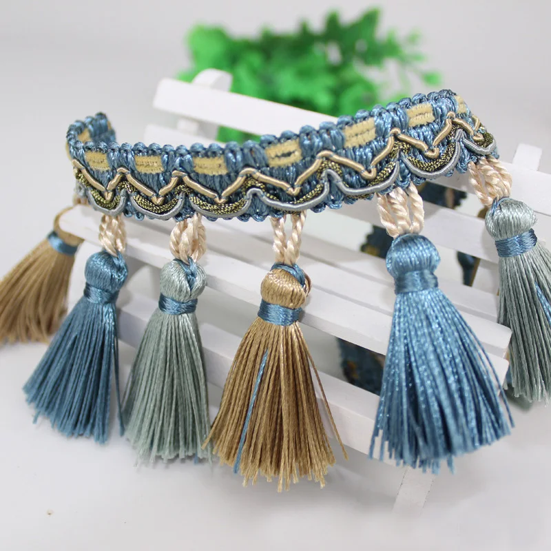 

1 ярд (91 см), золотая отделка с бахромой, 7 см, роскошная вышивка, кисточка, кружевная лента, шитье, одежда, сумка для обуви, кисточки для ламп, шт...