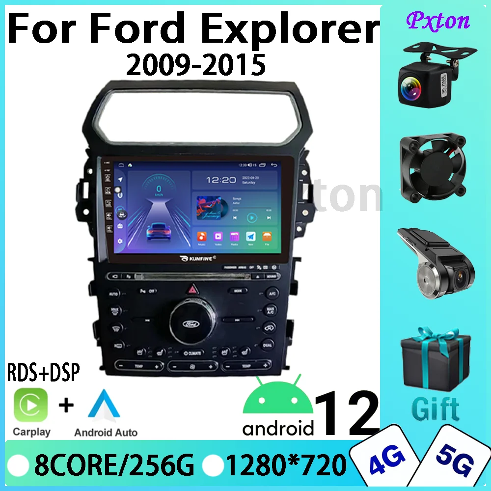

Pxton Android 12 For Ford Explorer 2011 - 2020 Car Radio Autoradio Multimedia Video Player Navigation GPS WIFI Carplay 8+256G