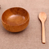 natural bowl wood round wooden soup salad noodle rice shock proof handicraft holder 2020