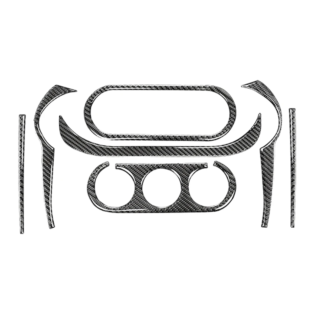 

For Mitsubishi Lancer 2008-2015 Carbon Fiber Car Control Console Button Panel Sticker Cover Trim Frame Decor Accessories