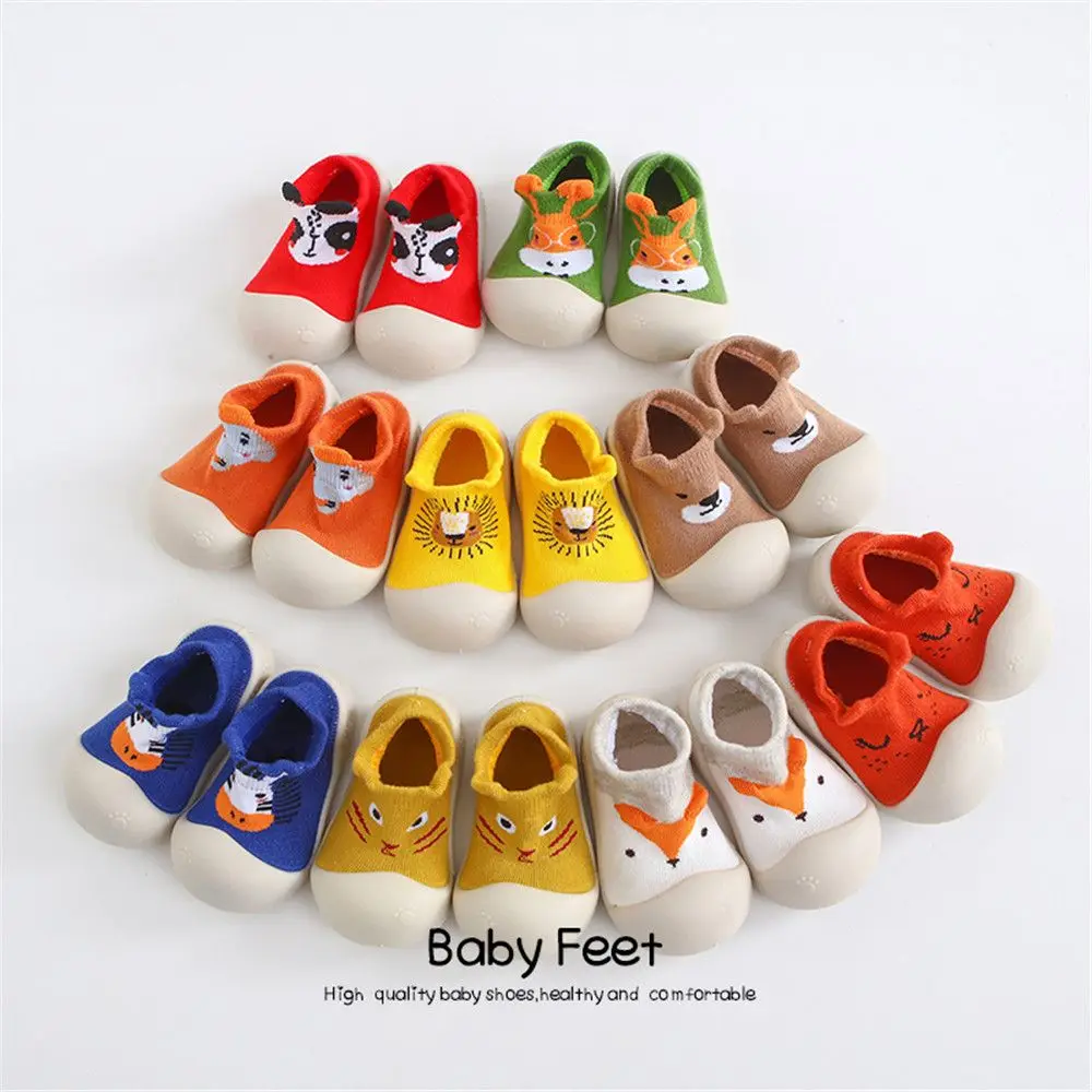 

Baby Sock Shoes Anti-slip Spring Cartoon Animal Shoes Baby Girl Baby Boy Comfort Soft Rubber Sole Shoes First Walkers Booties