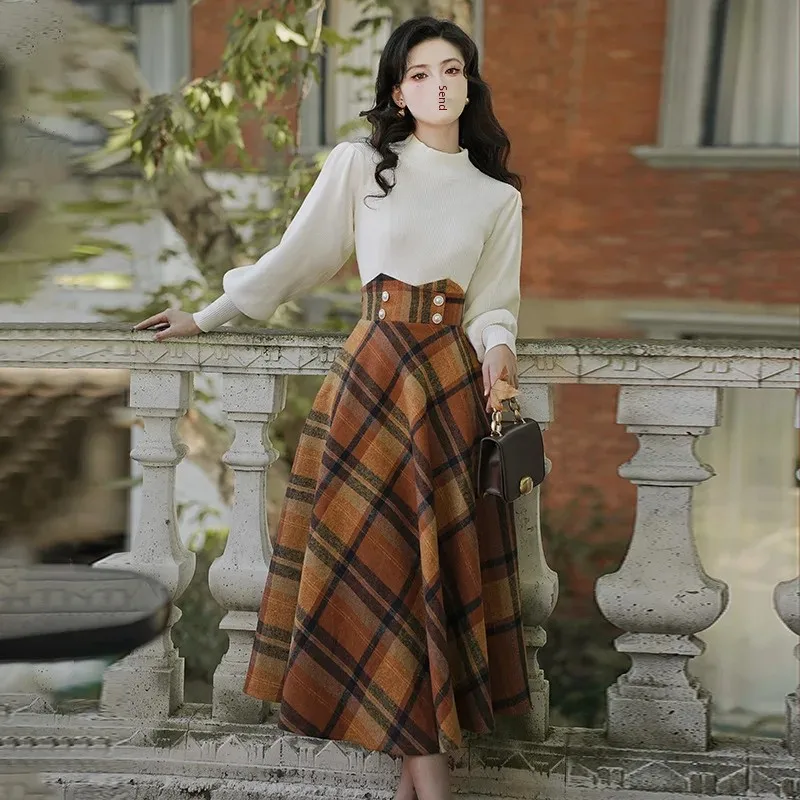 2024 осень/зима новый винтажный утолщенный свитер с половиной поло/черепаховым