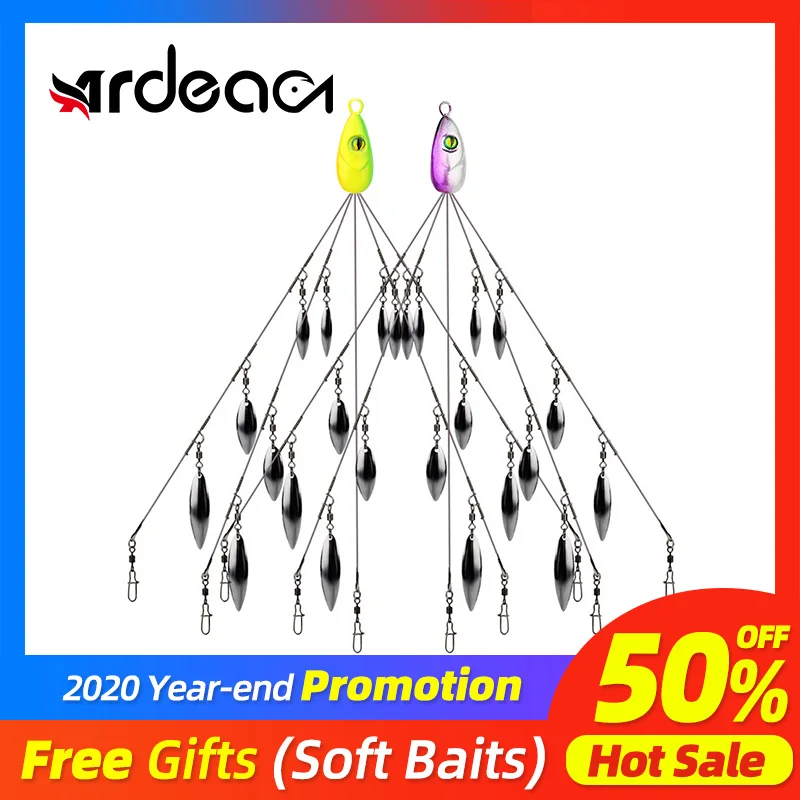 

Ardea Alabama Rig Umbrella 5pcs Fishing Lure Soft Group Lead Jig Spinner Spoon рыбалка блесна 5 alicate de Pesca SwimBait Winter