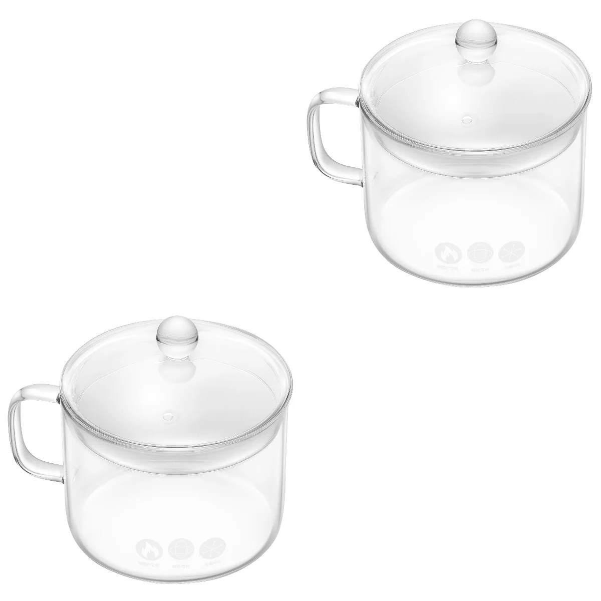 

2 Pcs Saucepan Lid Glass Pot Stove Top Handle Kitchen Cooking Utensils Noodle Stew Clear