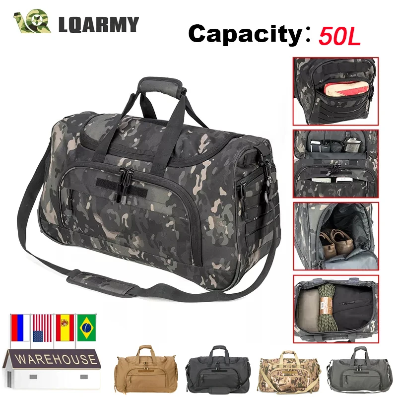 Waterproof Gym Bag Men Sports Travel Bags Military Tactical Duffle Luggage Outdoor FitnessTraining Bag