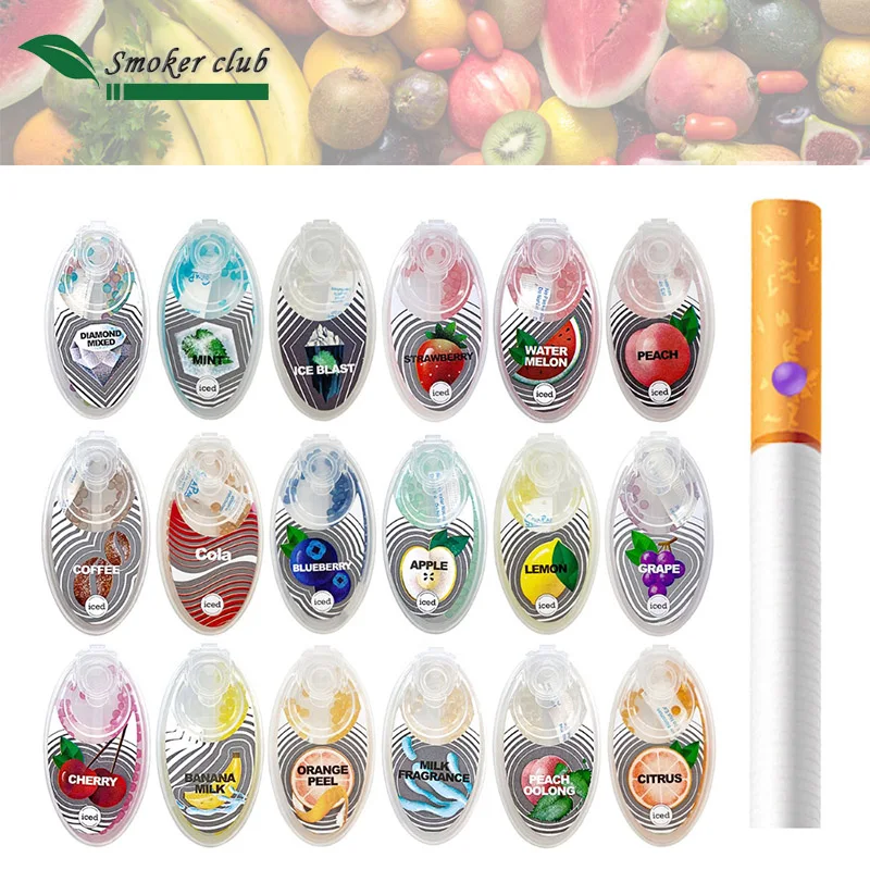 

100PCS Box Ice Mint Fruit Flavour Explosion Pops Bursting Beads Cigarettes Holder Filter Ball Popping Smoker Accessories