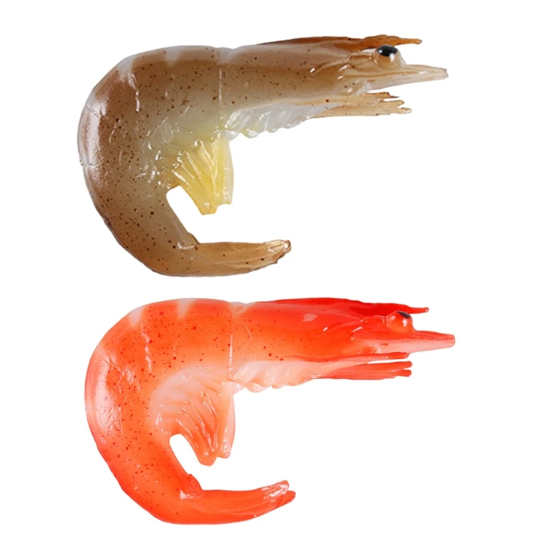 

5Pieces Realistic Kitchen Food Shrimp Toy Kid Dollhouse Pretend for PLAY Set Fake Cooking Toy Photography Props Party Su