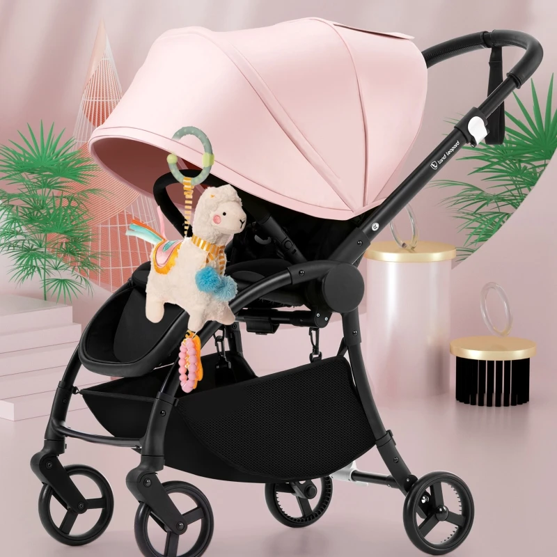 

Baby Bed Alpaca Crib Haning Rattle Cotton Decoration with Teether Interactive Toy Infant Gift for Baby Brain Training