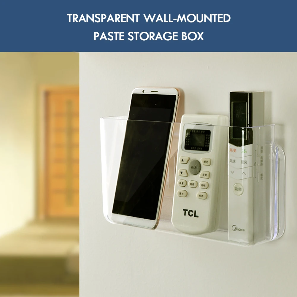 

Прозрачная настенная коробка для хранения, акриловый подвесной органайзер без отверстий, чехол для телевизора, кондиционера, пульта дистан...