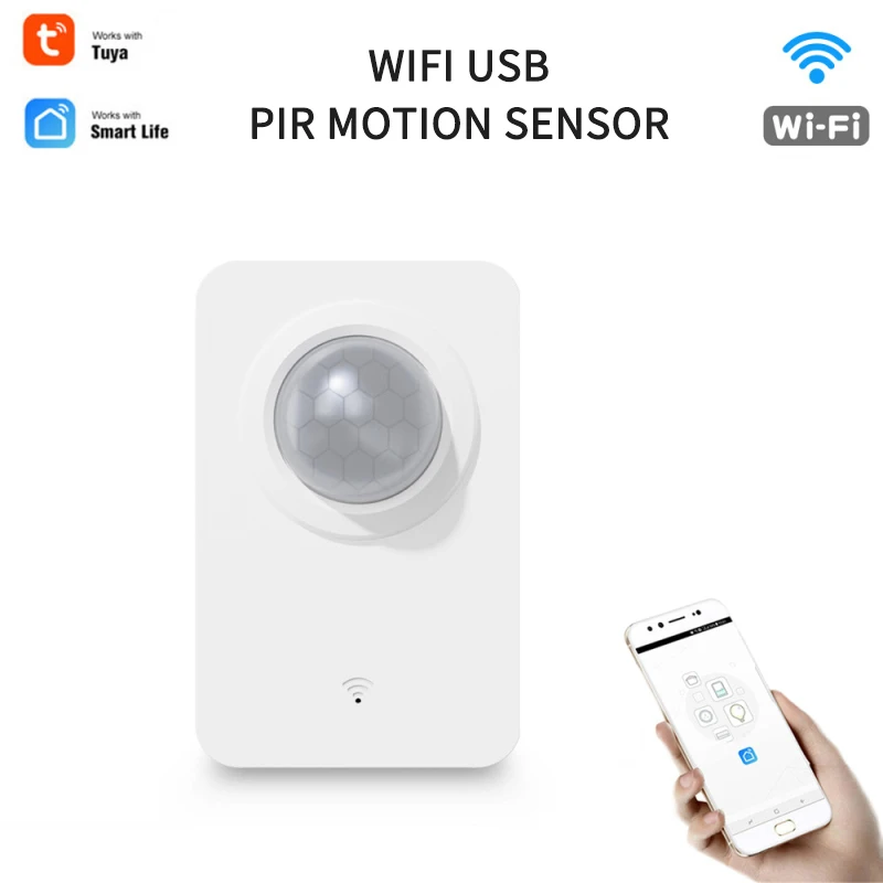 

Aubess Tuya Wifi PIR Human Motion Sensor Security Home IR Night Alarm 128° Detector Work With Smart Life Human Moving Sensor